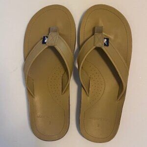 Mens Vineyard Vines Contoured Leather Flip Flops--Size 9